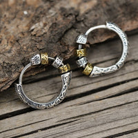 Himalayan Wisdom Earrings™ | Tibetan-Inspired Hoop Earrings Symbolizing Protection, Balance and Inner Strength ID9